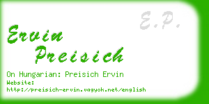 ervin preisich business card